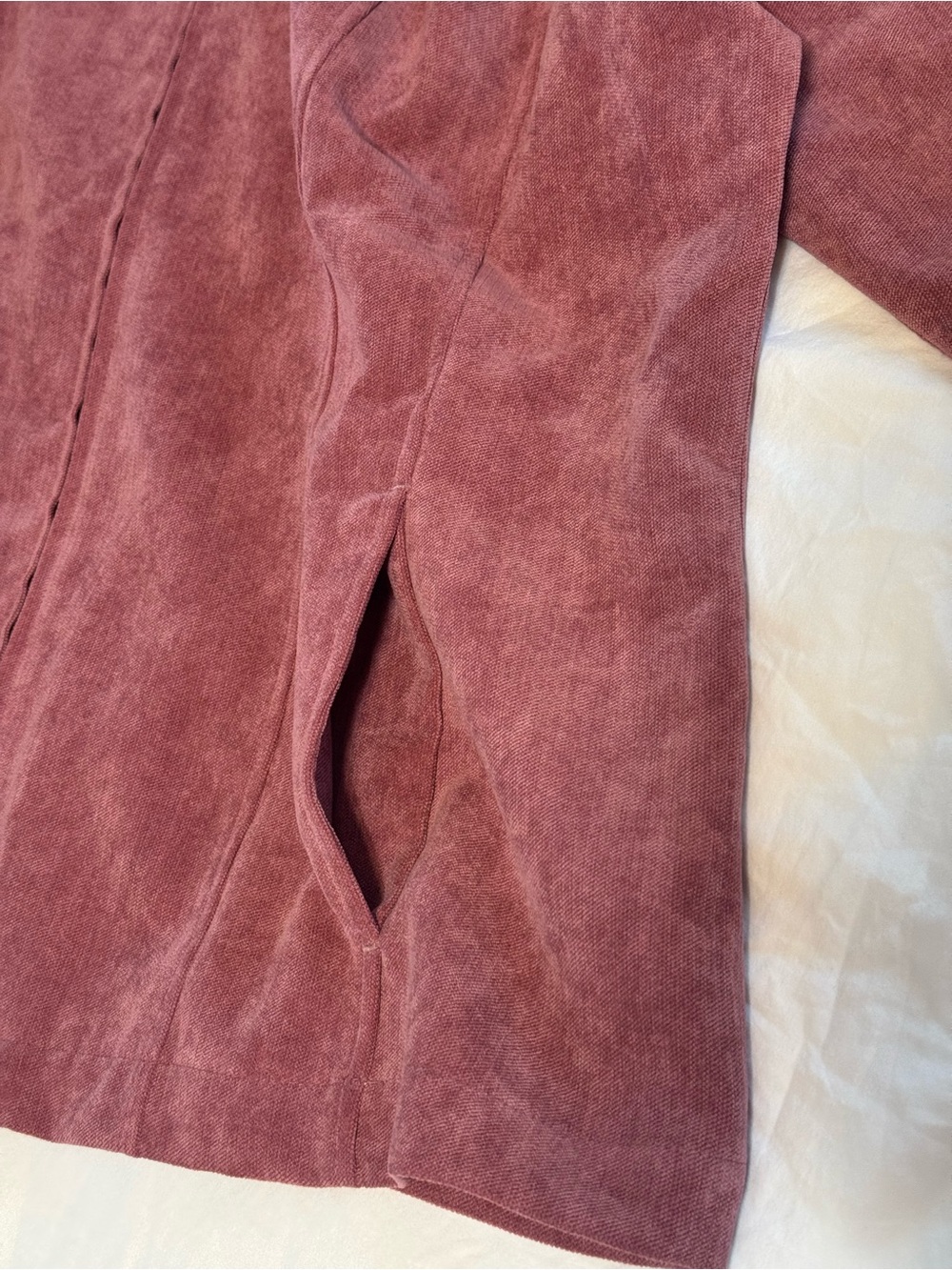 NWT Christopher & Banks Mauve Zip-Front Suede-Style Pullover Sz XL - Picture 6 of 9